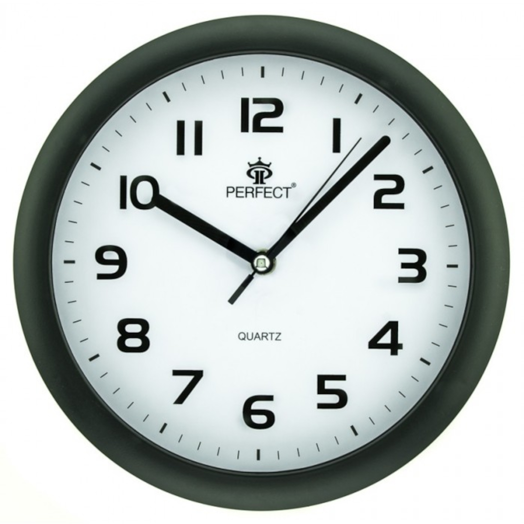 Zegar ścienny analogowy Perfect 1730 czarny Ø 25,5