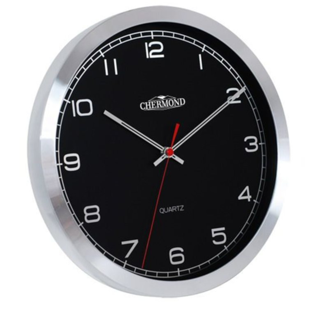 Zegar ścienny analogowy Chermond 9633 srebrny srebrny Ø 35