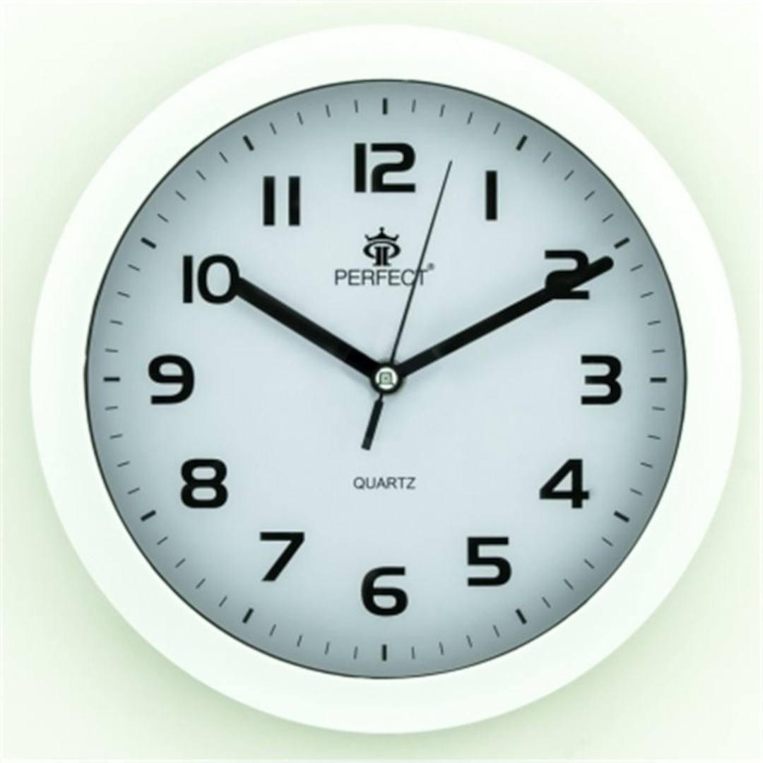 Zegar ścienny analogowy Perfect 1730 biały Ø 25,5