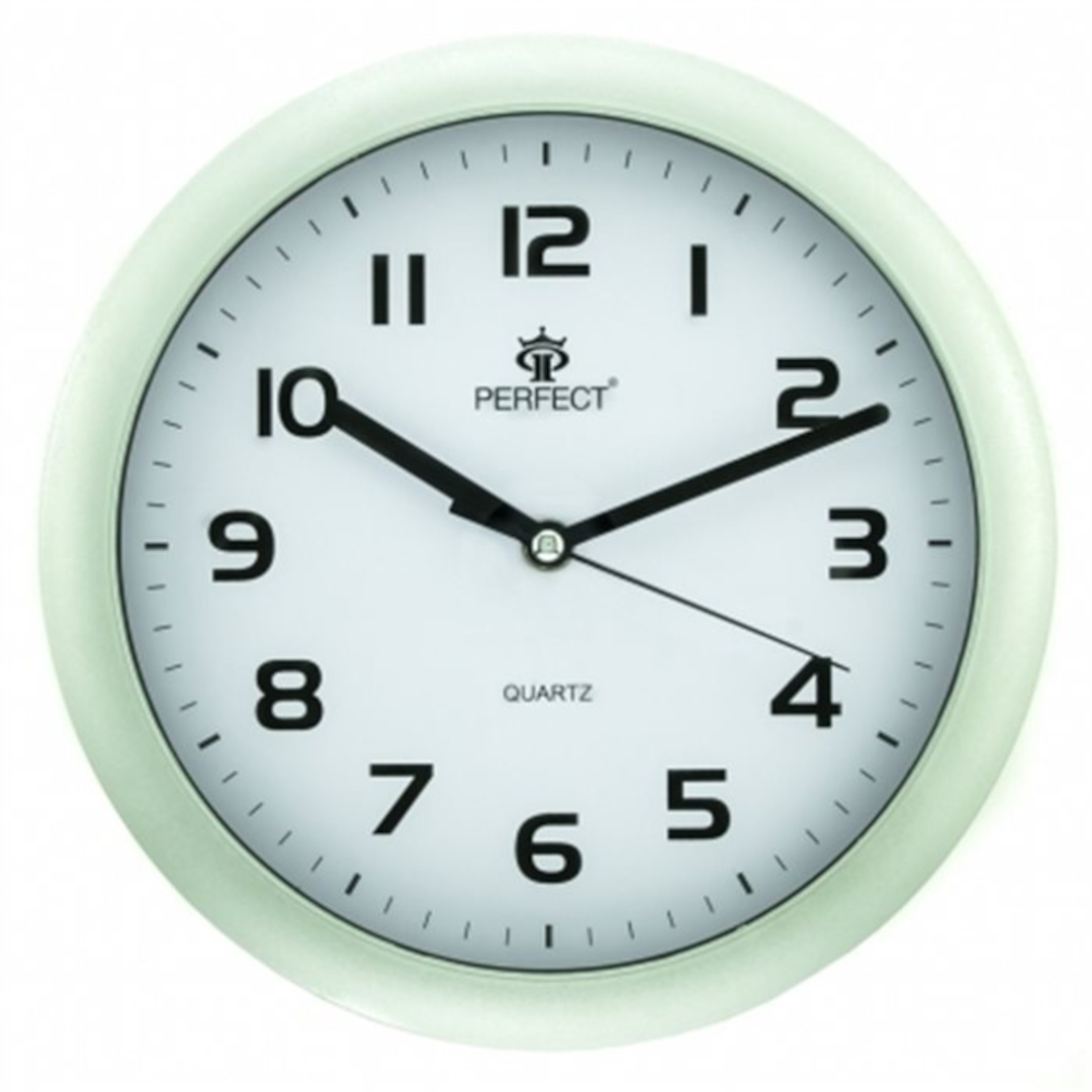 Zegar ścienny analogowy Perfect 1730 srebrny Ø 25,5