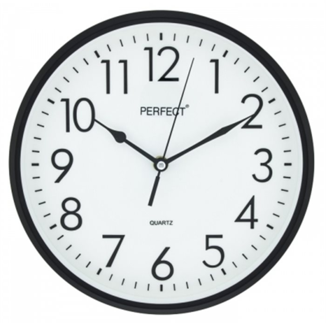 Zegar ścienny analogowy Perfect FX5742 czarny Ø 25.5