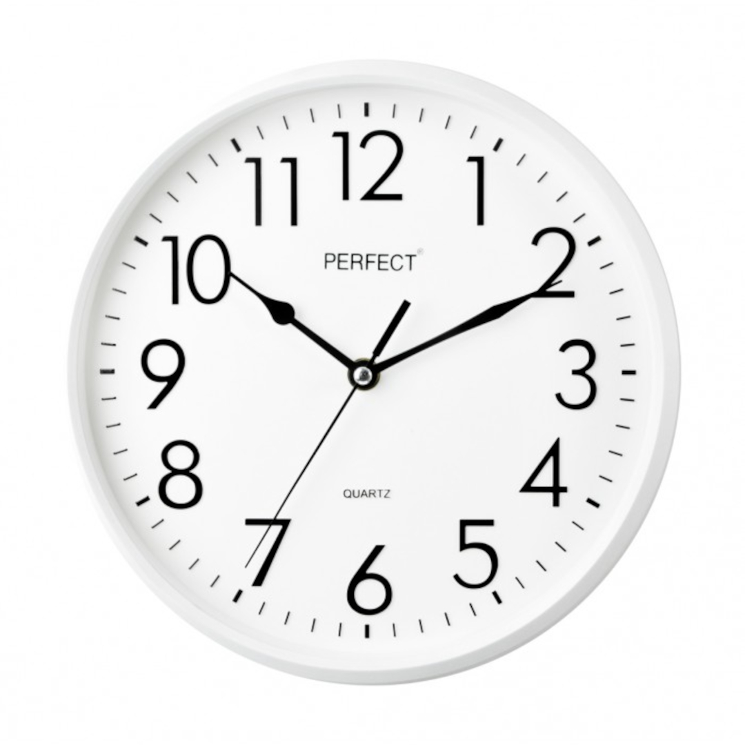 Zegar ścienny analogowy Perfect FX5742 biały Ø 25.5