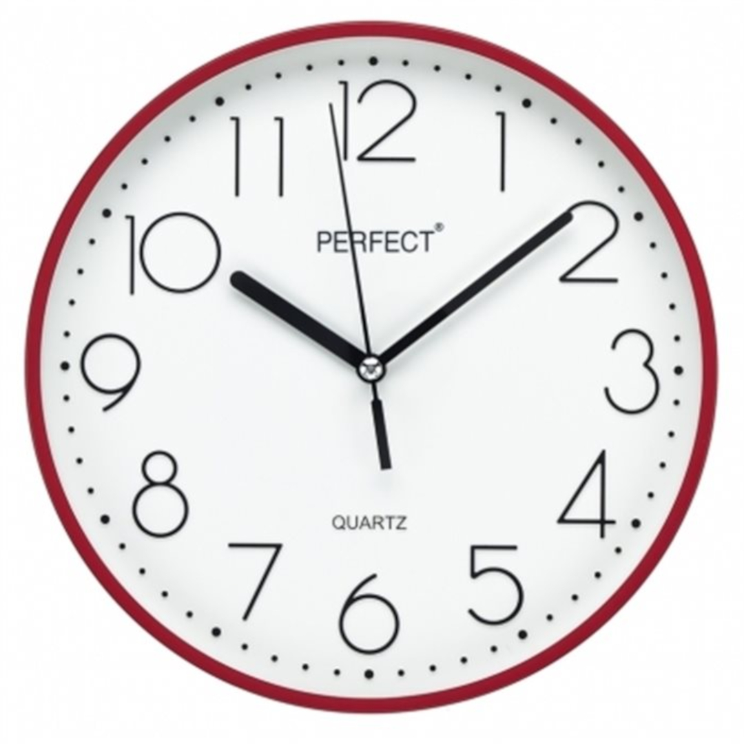 Zegar ścienny analogowy Perfect FX5814 czerwony Ø 22