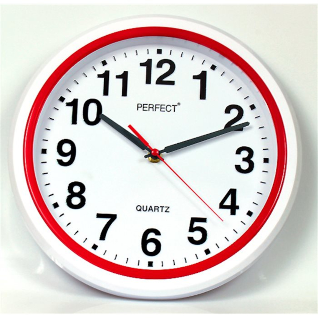 Zegar ścienny analogowy Perfect FX5841 czerwony Ø 35